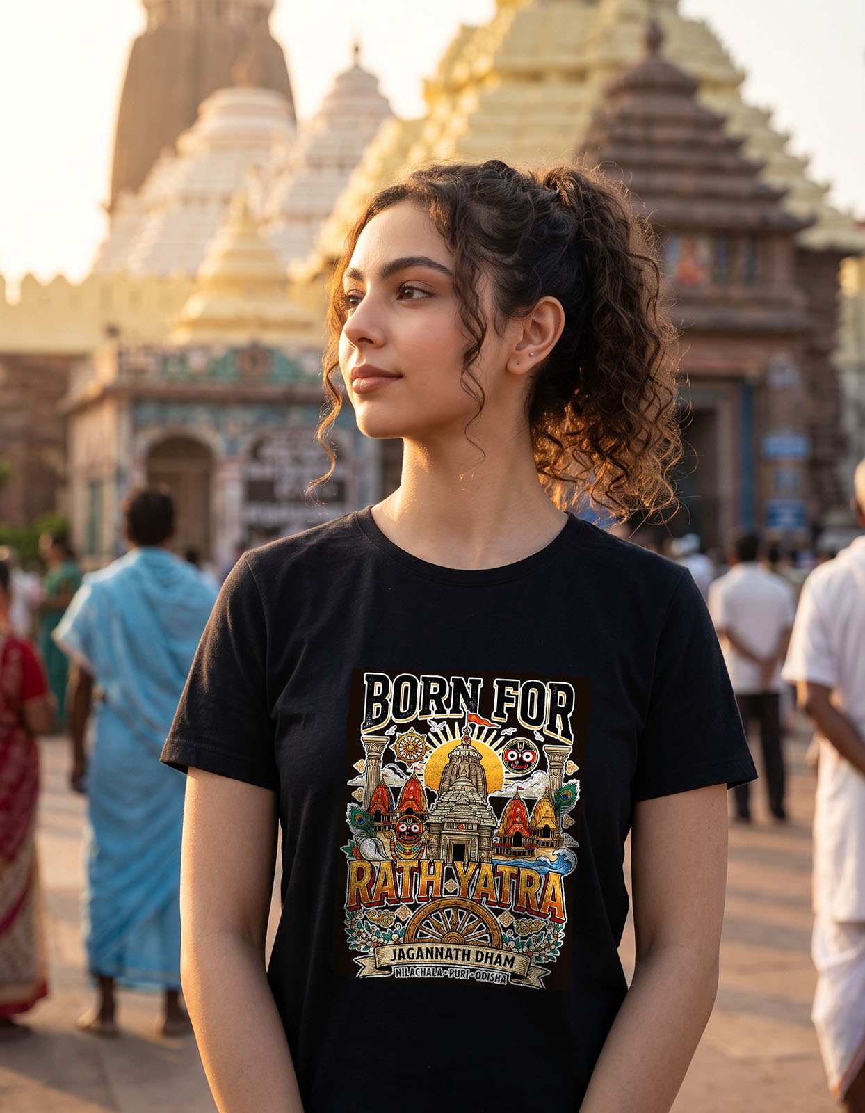 Born for Rath Yatra Jagannath Dham Printed T-shirt for Men and Women - Image 4