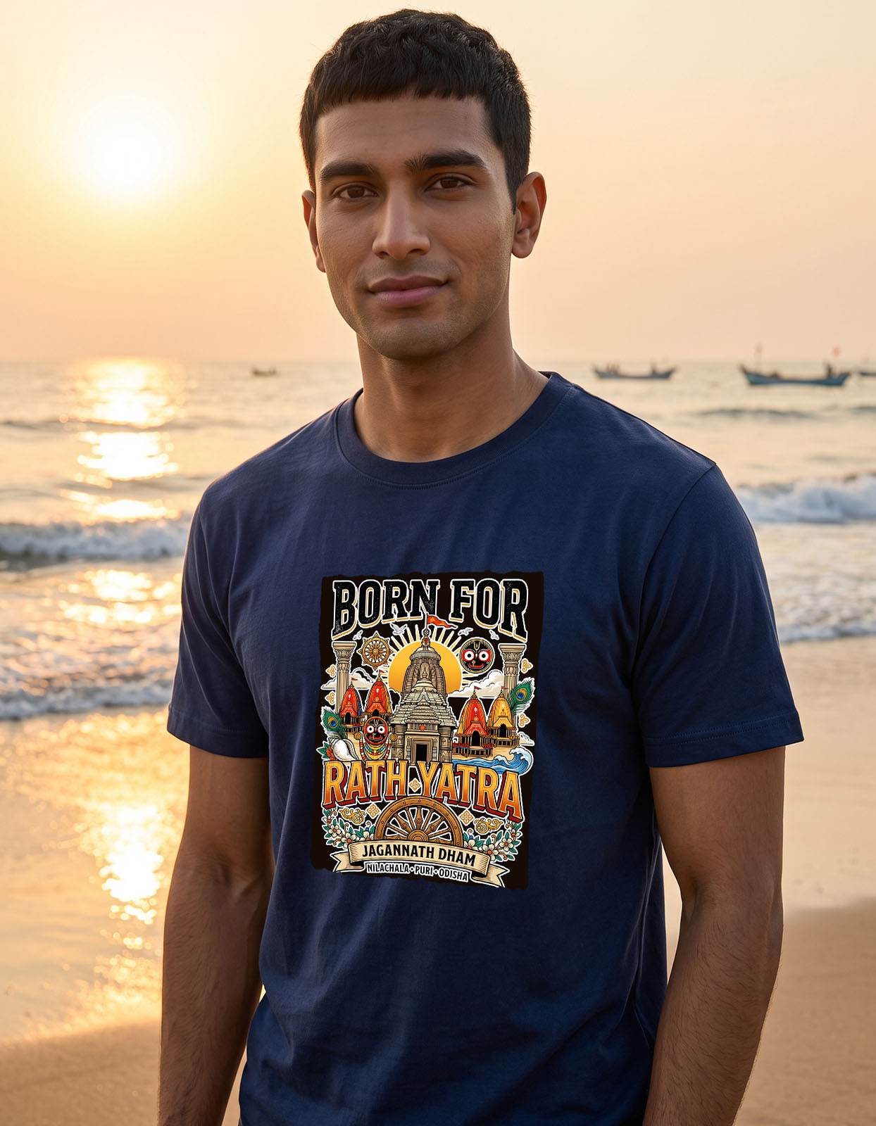 Born for Rath Yatra Jagannath Dham Printed T-shirt for Men and Women - Image 6