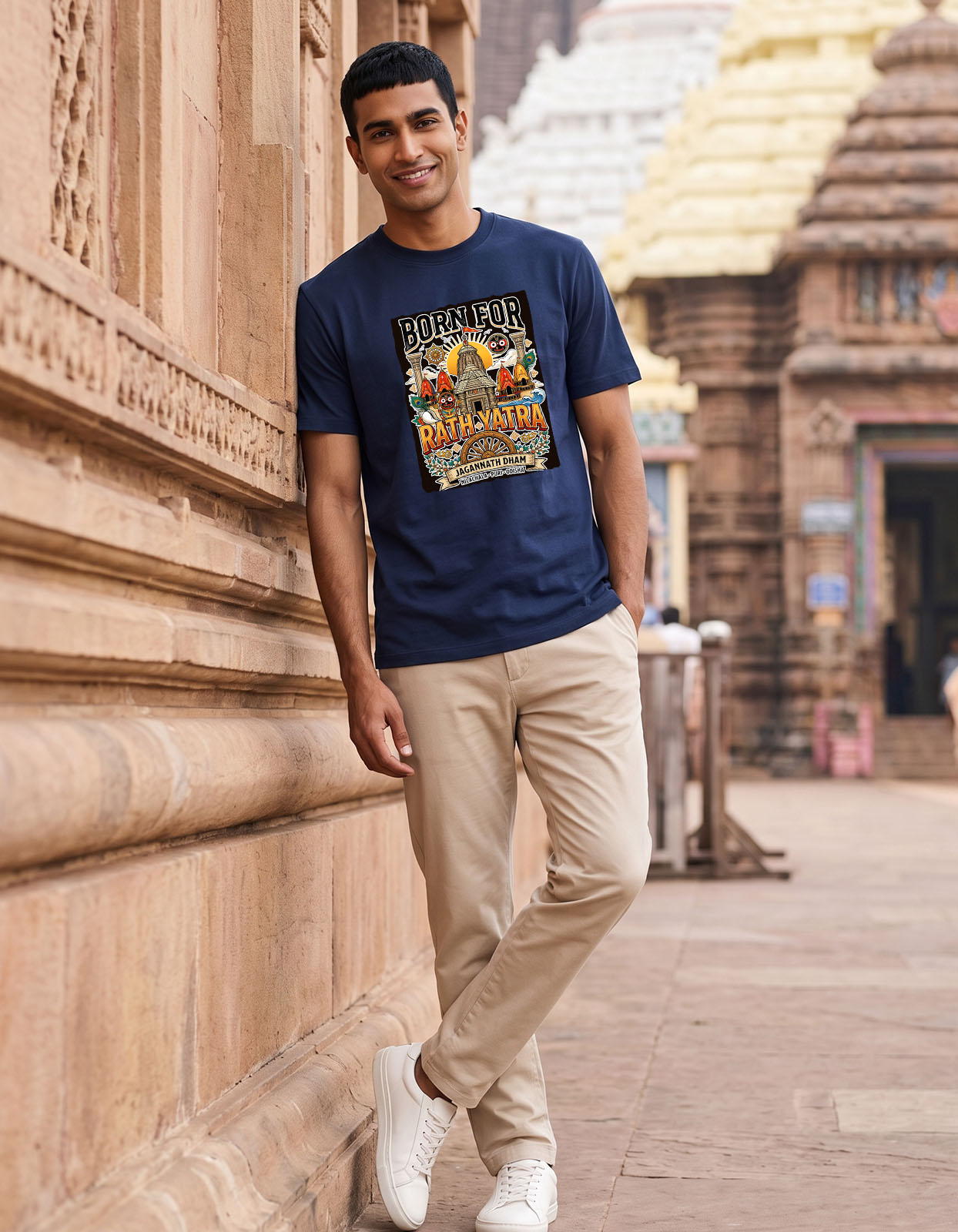Born for Rath Yatra Jagannath Dham Printed T-shirt for Men and Women - Image 8