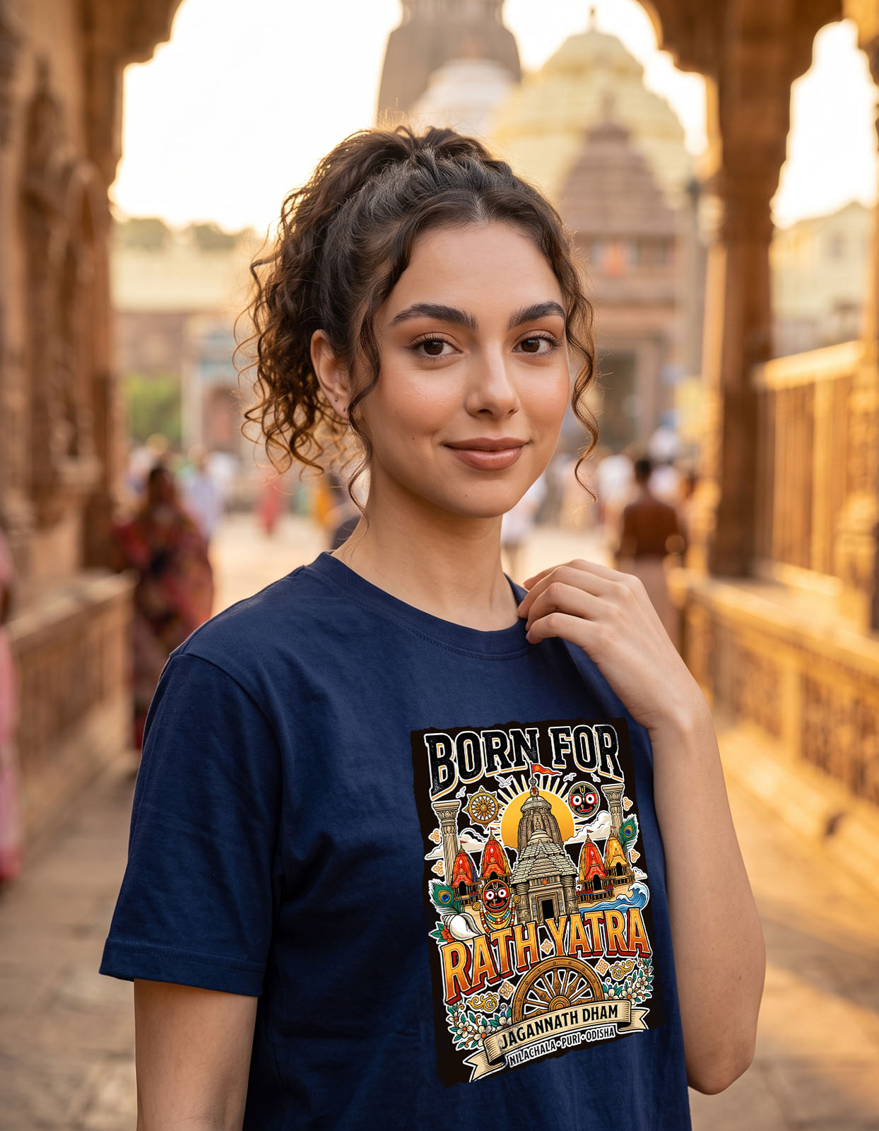 Born for Rath Yatra Jagannath Dham Printed T-shirt for Men and Women - Image 10