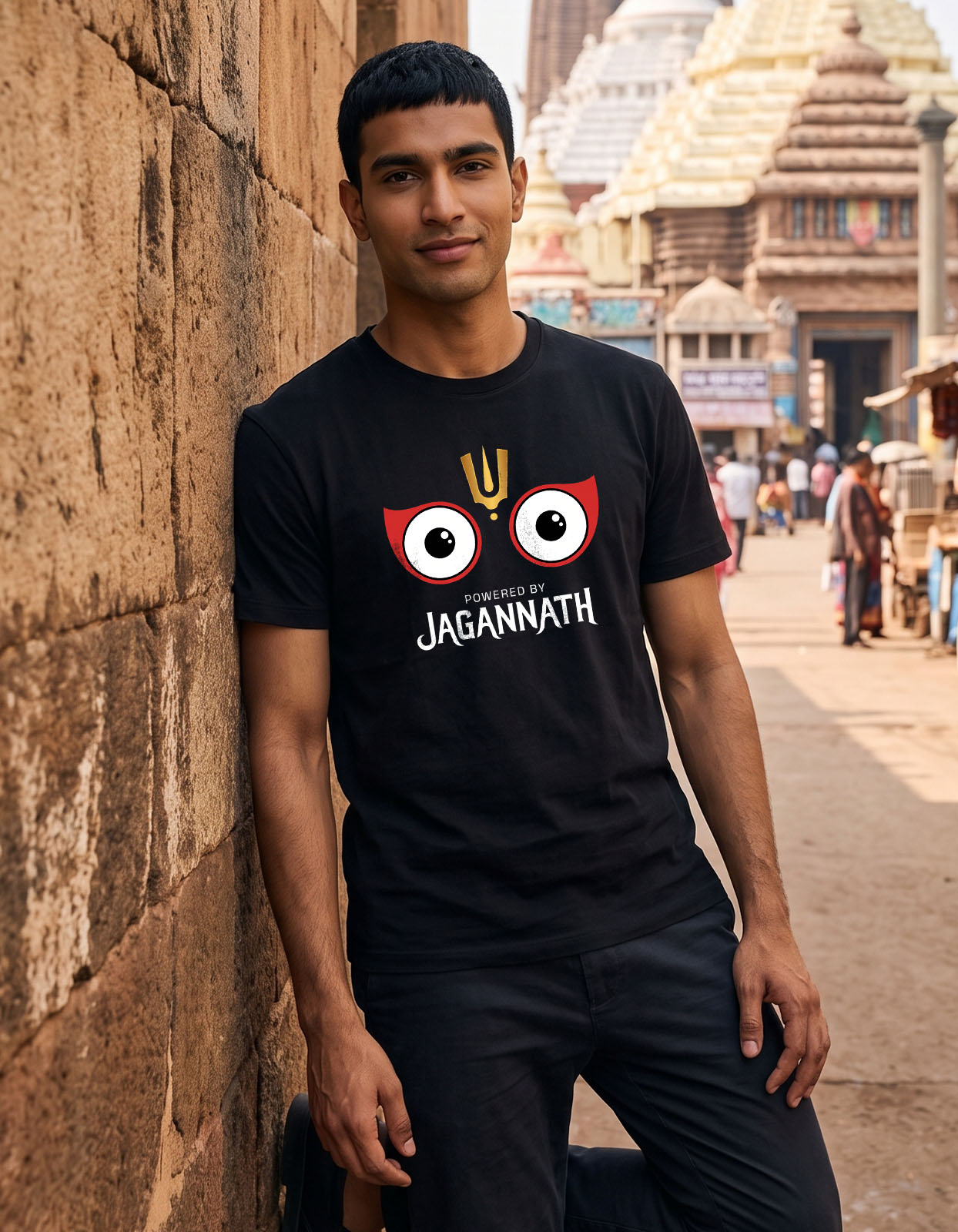 Powered by Jagannath Printed T-shirt for Men and Women
