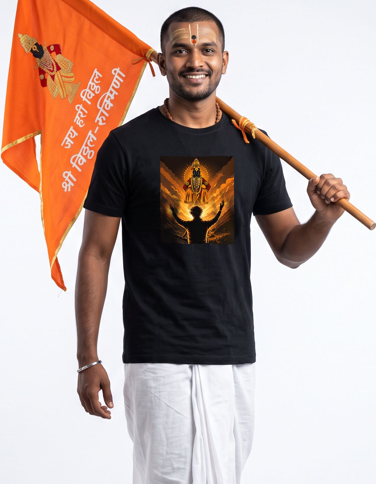 Sant Tukaram Maharaj with Vitthal Printed T-shirt for Men and Women - Image 2