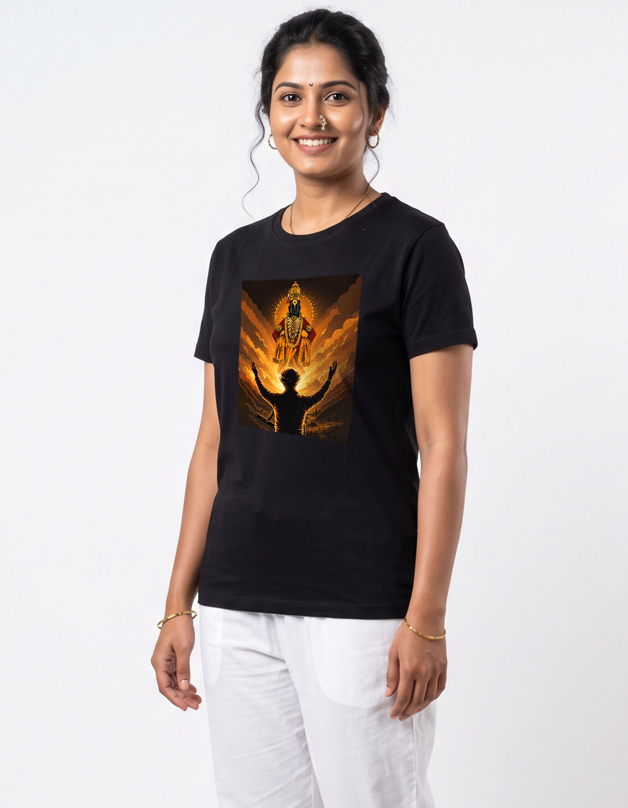 Sant Tukaram Maharaj with Vitthal Printed T-shirt for Men and Women - Image 4