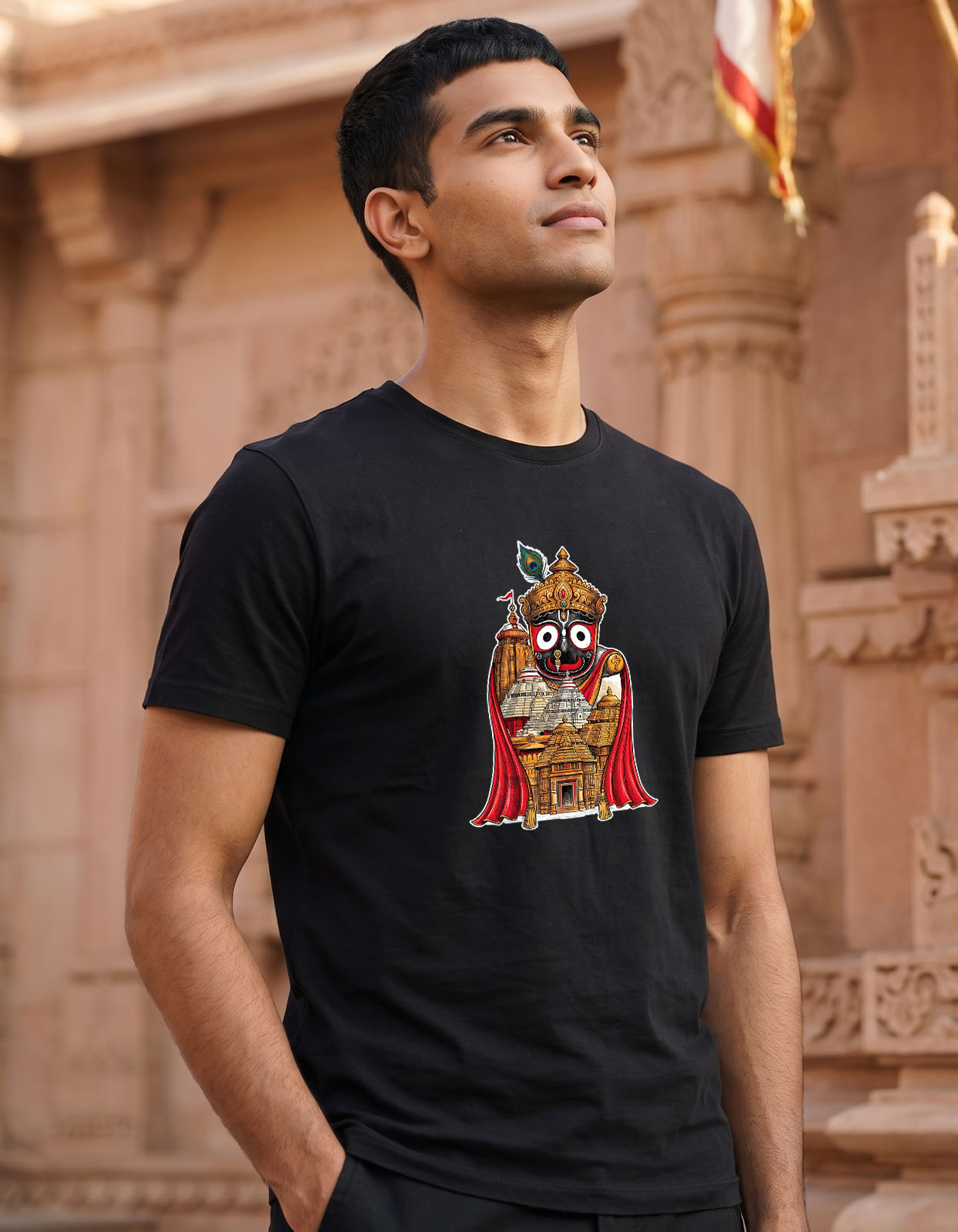 The Living Temple Jagannath Printed T-shirt for Men and Women