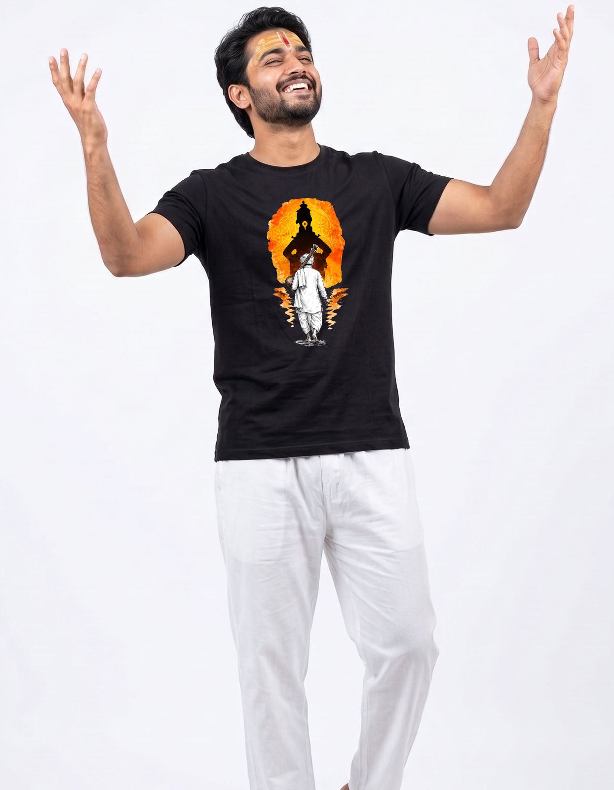 VARKARI-Pandharpur Wari Premium Spiritual Art Printed T-shirt for Men and Women - Image 4