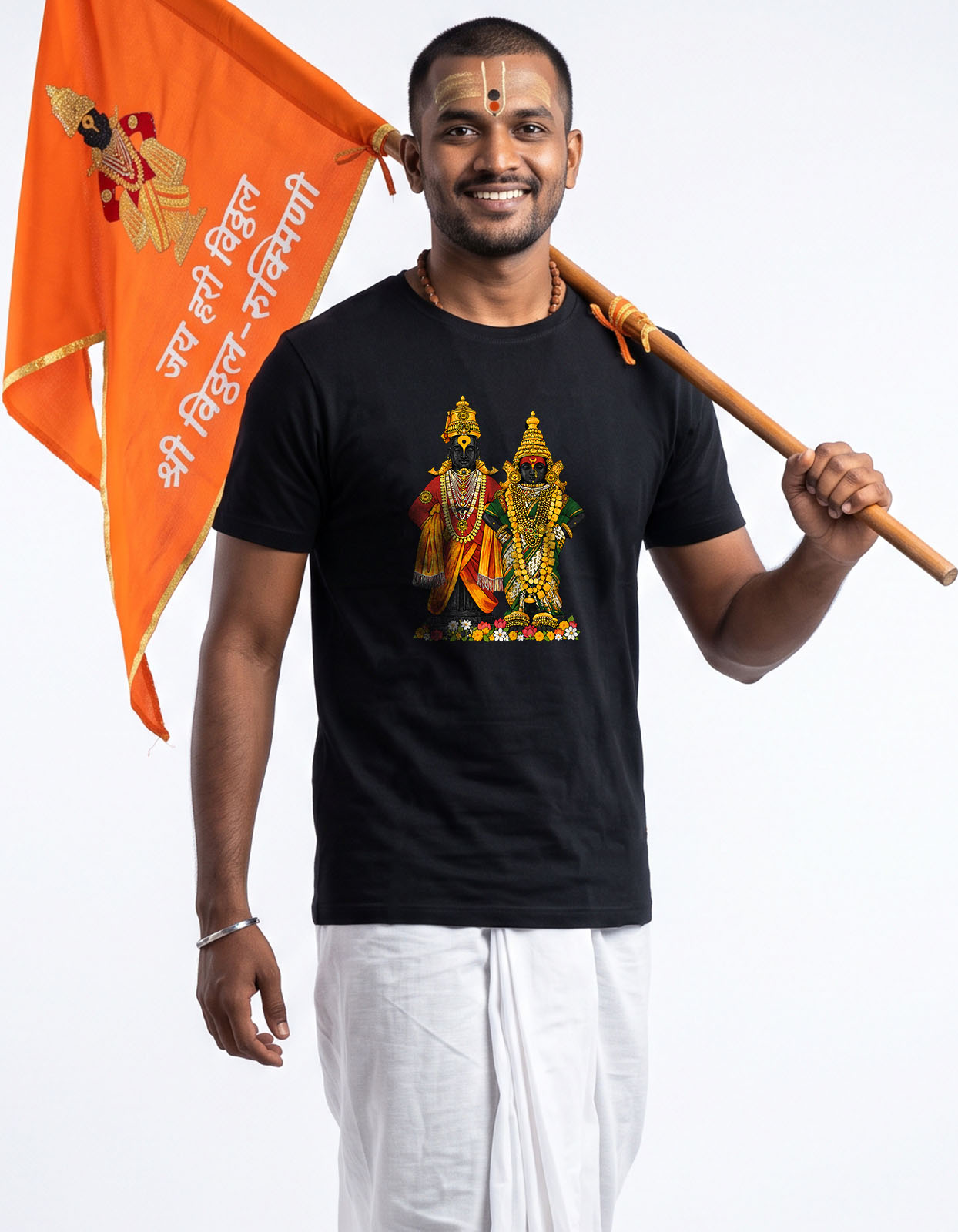 Vithal Rukmini God Illustrations Printed T-shirt for Men and Women - Image 3