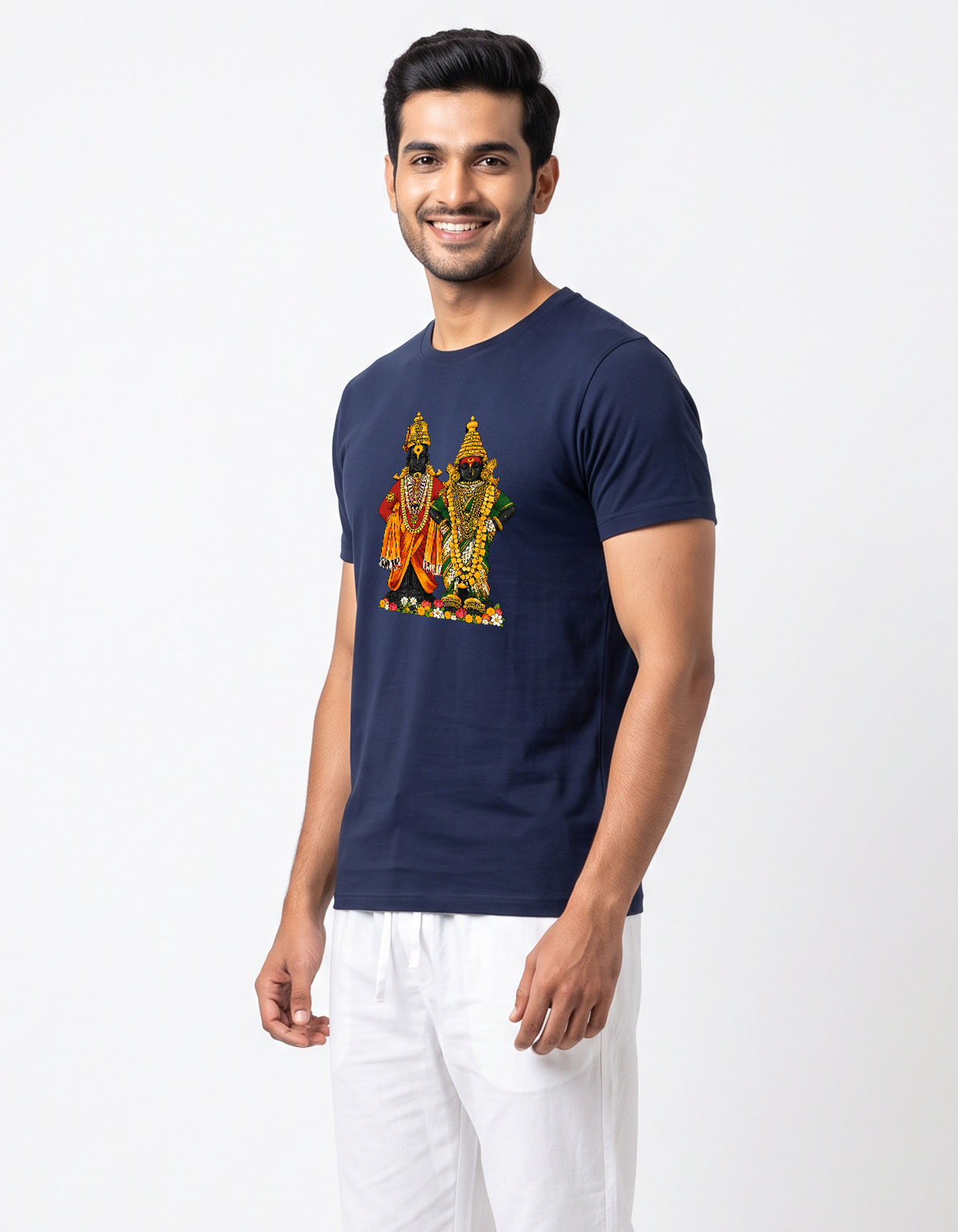 Vithal Rukmini God Illustrations Printed T-shirt for Men and Women - Image 7