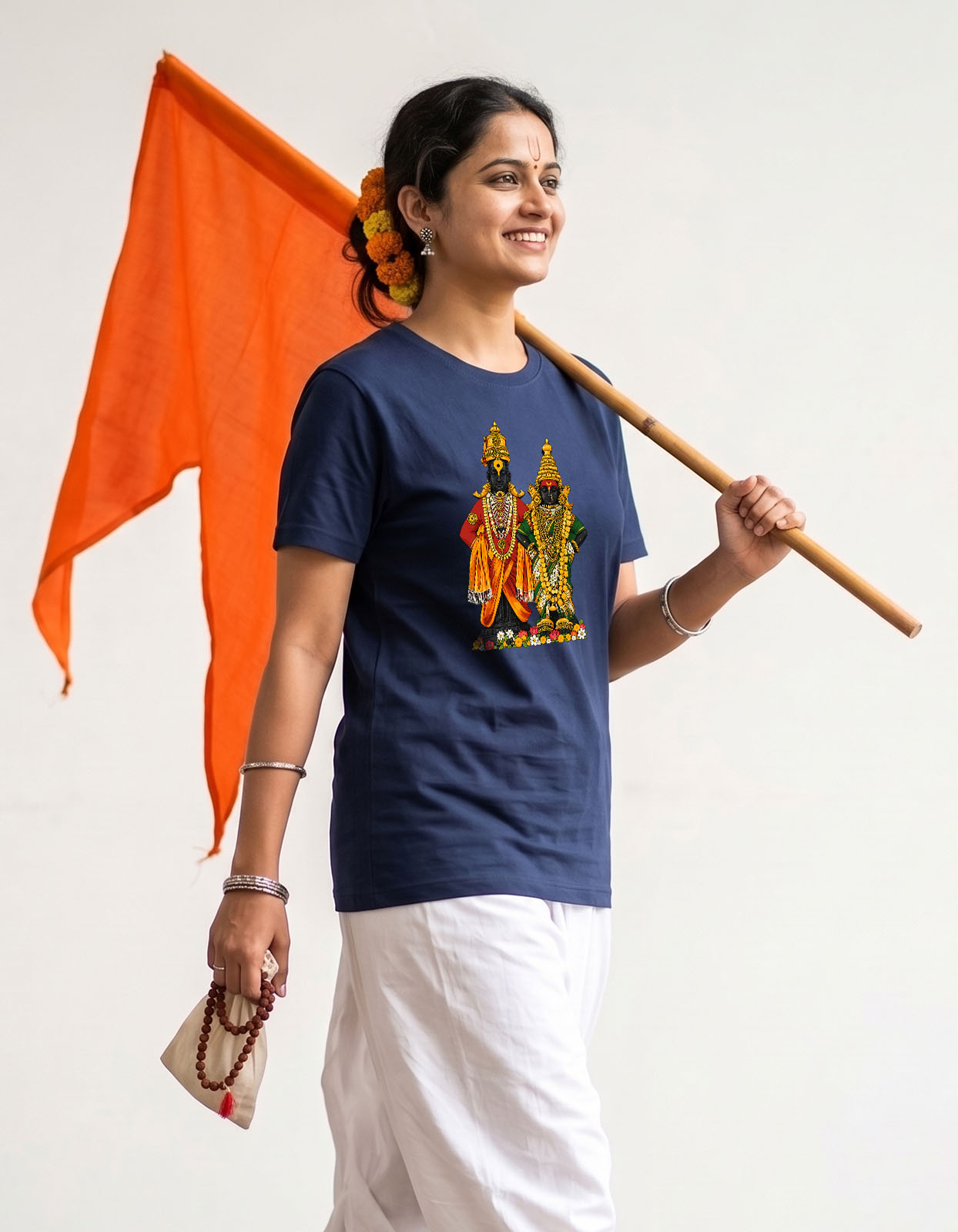 Vithal Rukmini God Illustrations Printed T-shirt for Men and Women - Image 8